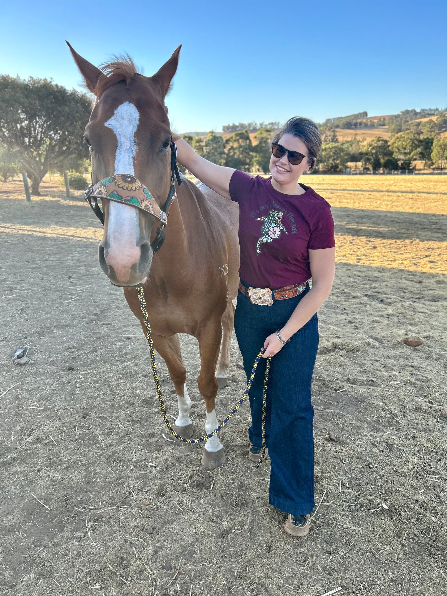 Cowgirl Cool Tee- Burgundy