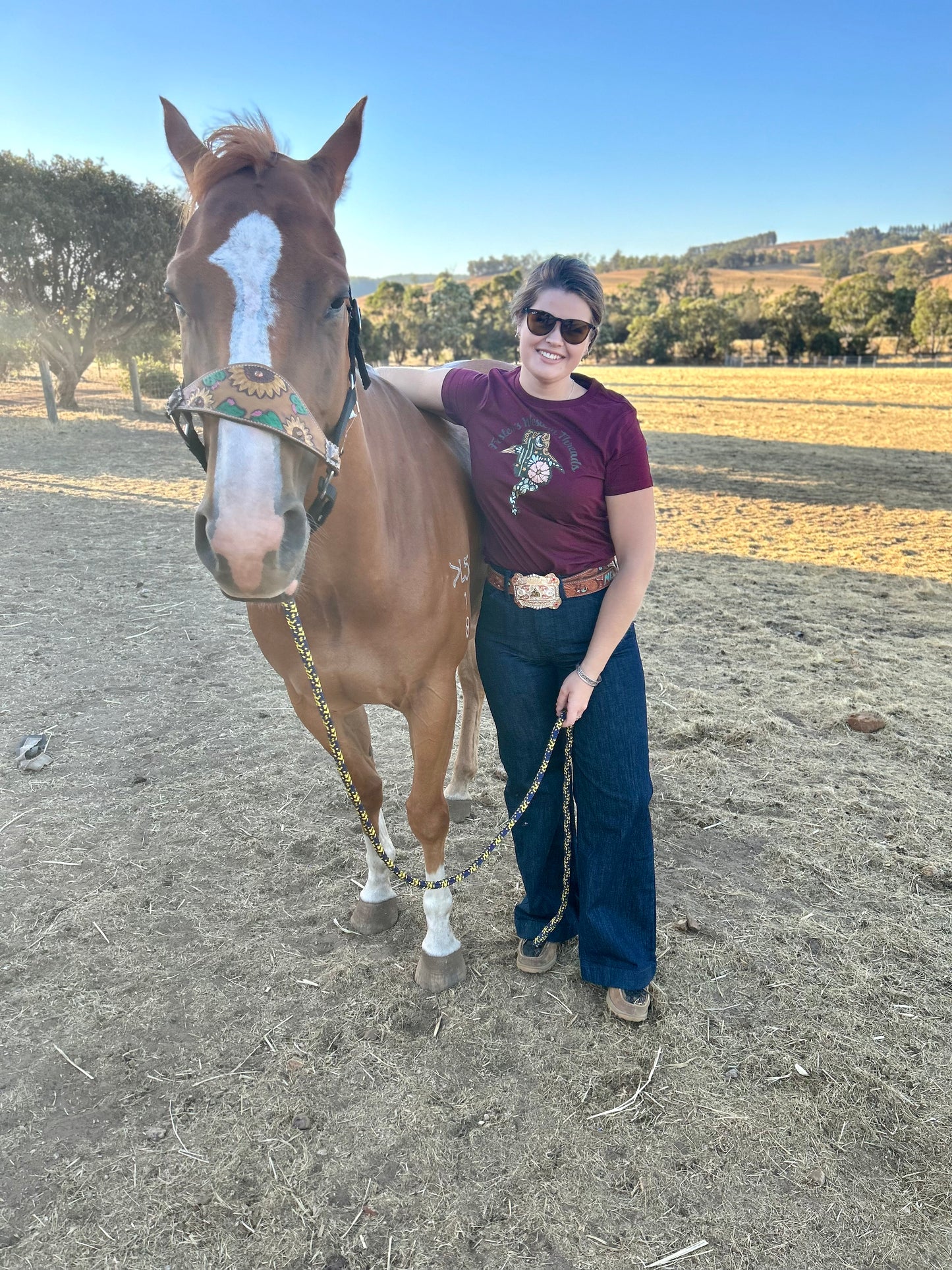 Cowgirl Cool Tee- Burgundy