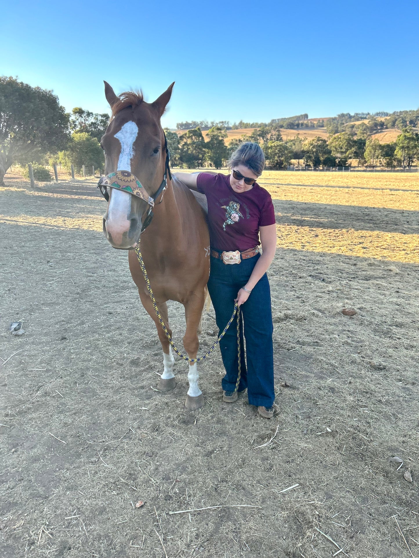 Cowgirl Cool Tee- Burgundy