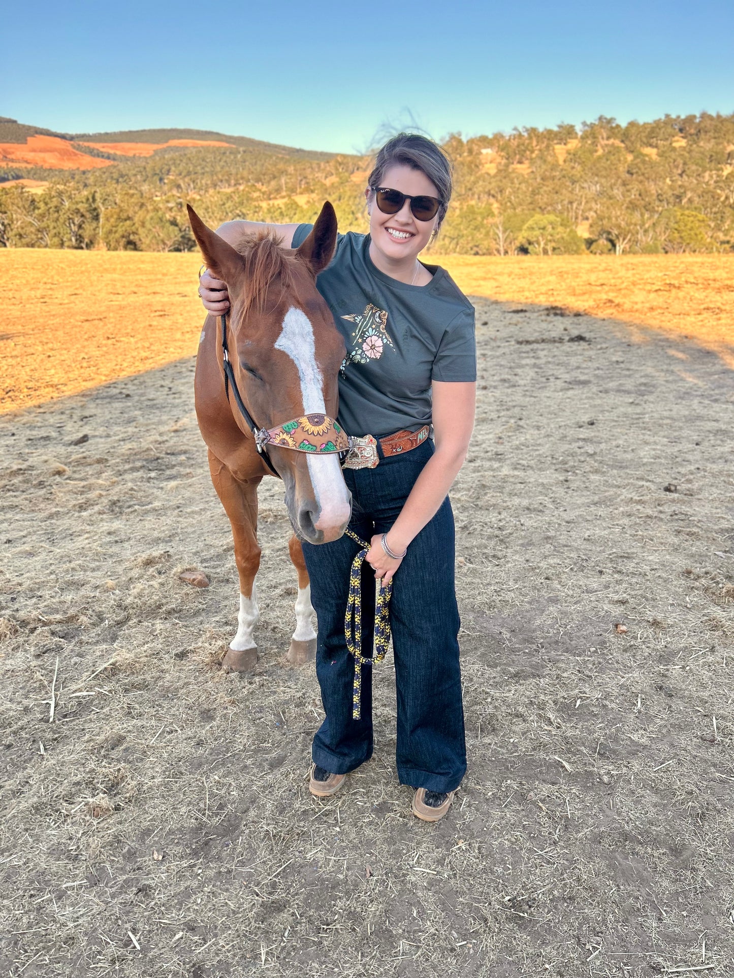 Cowgirl Cool Tee- Charcoal