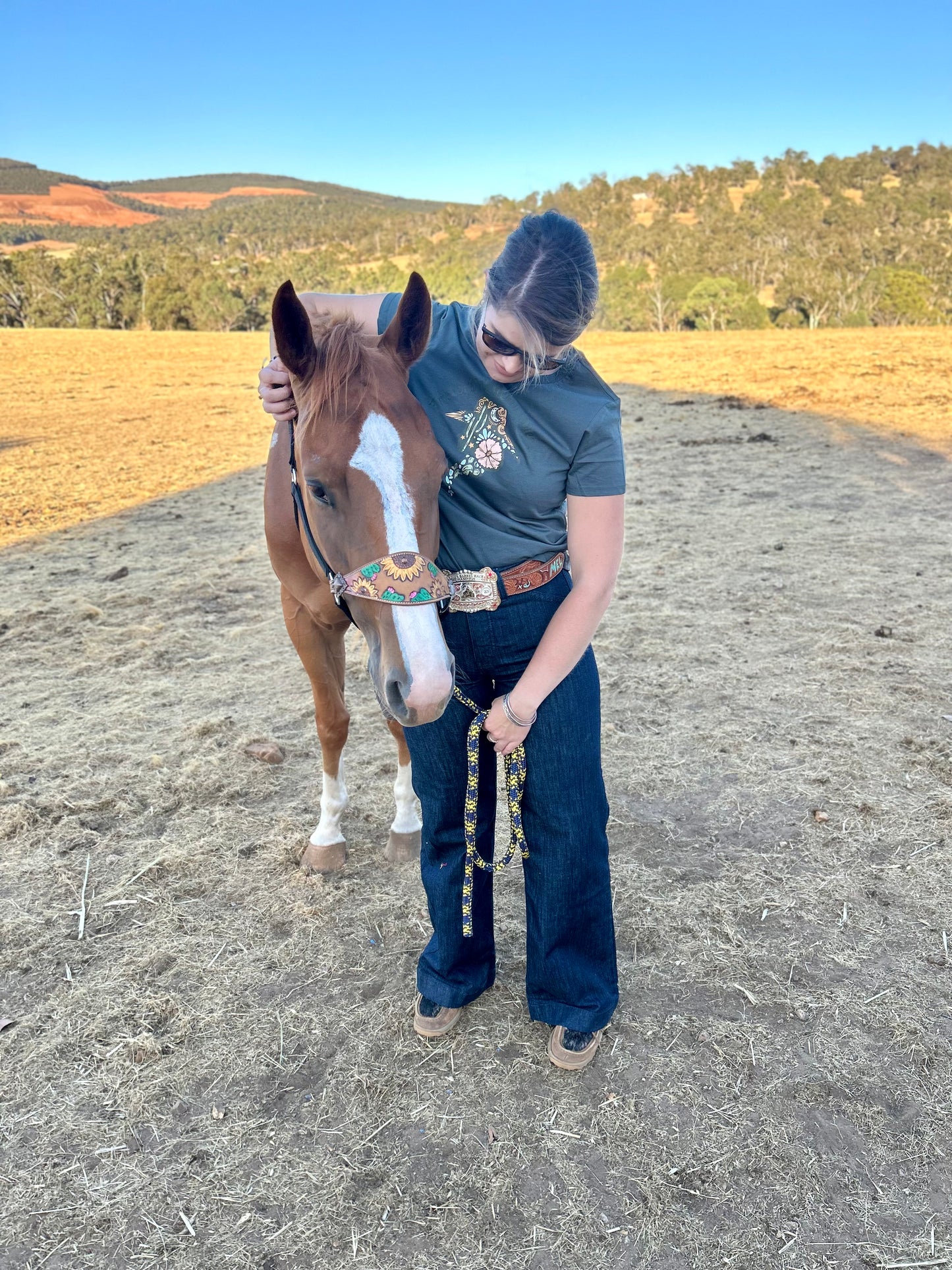 Cowgirl Cool Tee- Charcoal