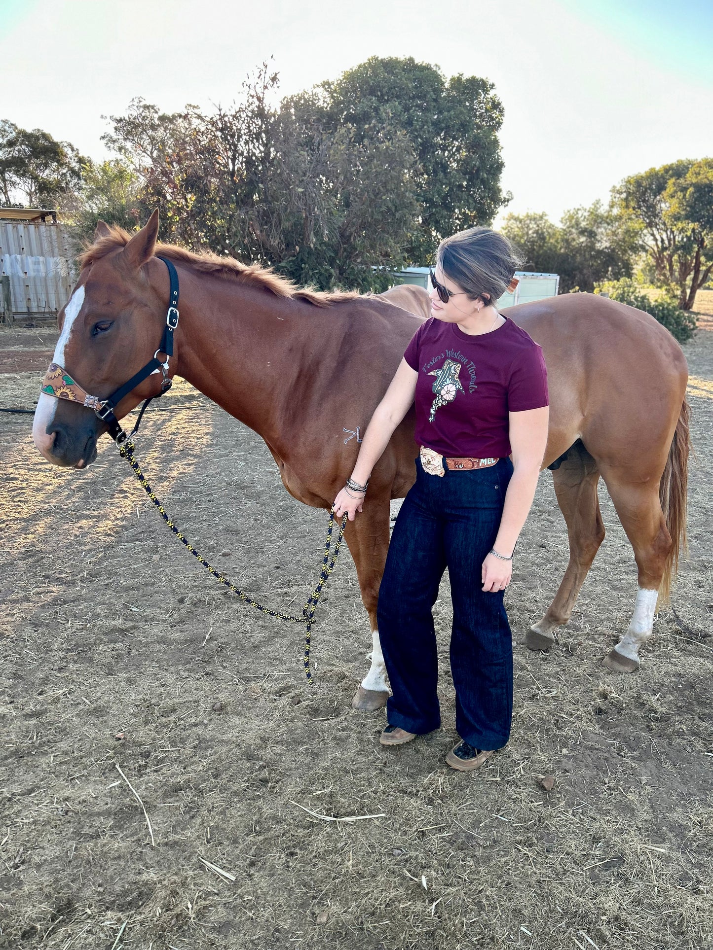 Cowgirl Cool Tee- Burgundy