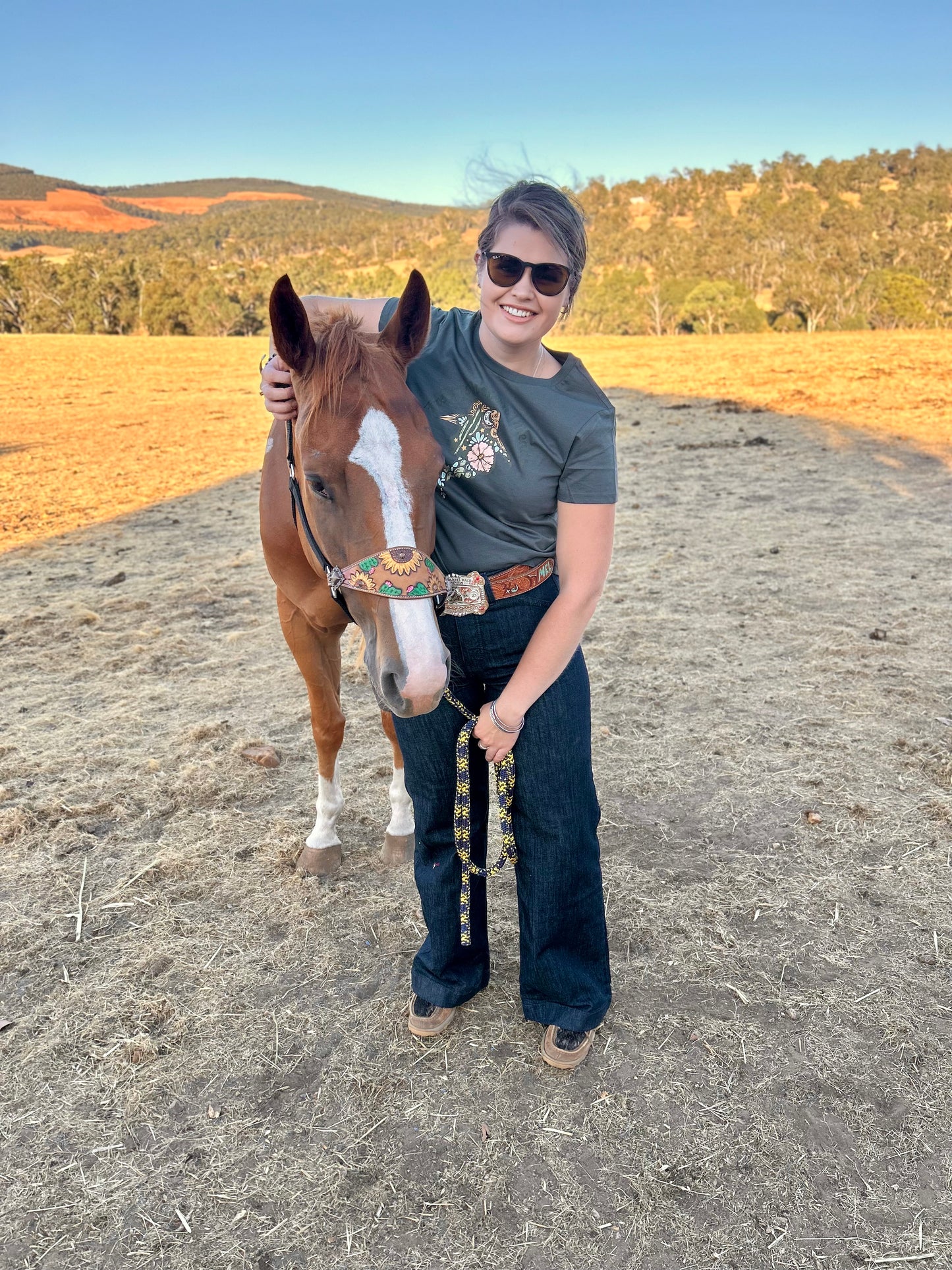 Cowgirl Cool Tee- Charcoal